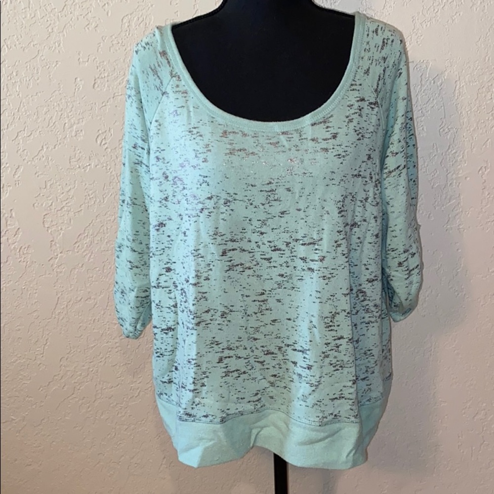 Xhilaration turquoise 3/4 sleeve top size large